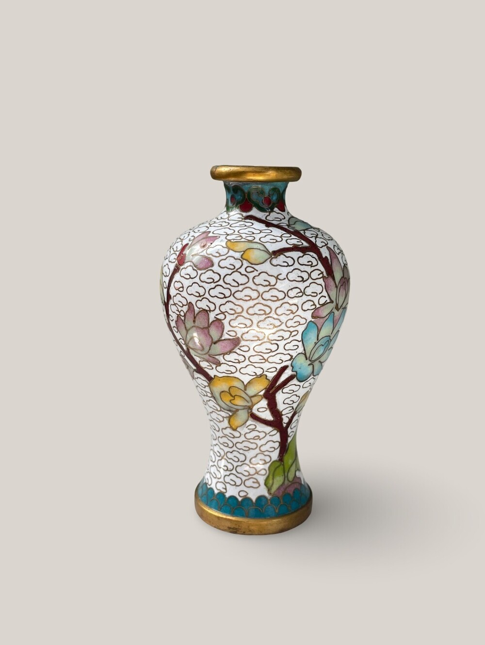 Vintage Cloisonne Enamel Vase 4" | Chinoiserie